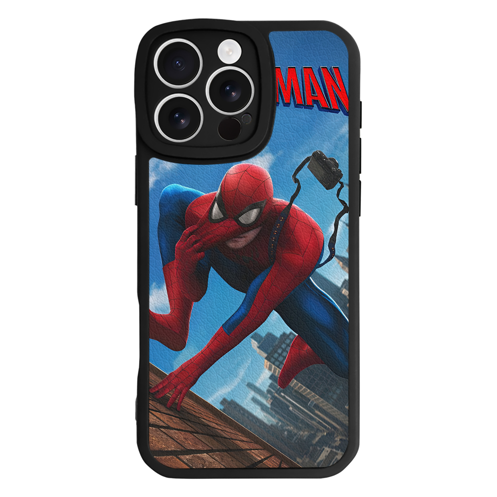 Spider Man スパイダーマン 【iPhone 16シリーズ対応】シリコンスマホケース（レザー調） 材質：シリコン